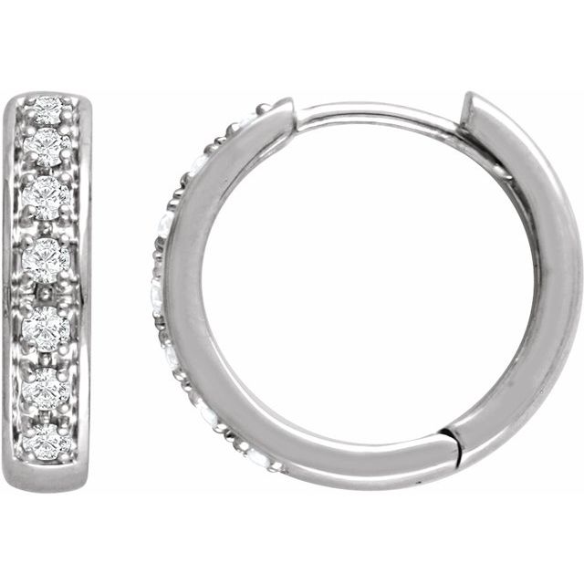14K White 1/3 CTW Diamond Huggie Earrings
