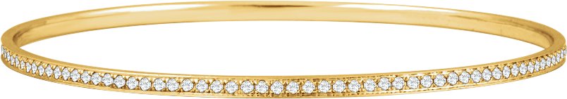 14K Yellow 1 1/2 CTW Natural Diamond 7 Bangle Bracelet 