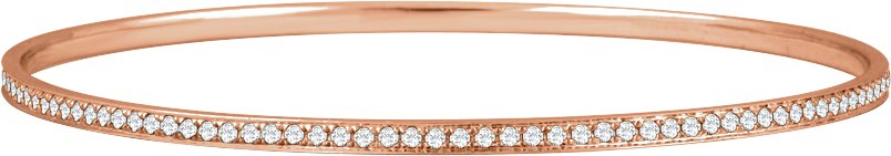 14K Rose 1 1/2 CTW Natural Diamond 7" Bangle Bracelet 