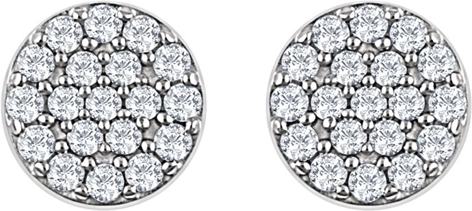 14K White 1/3 CTW Natural Diamond Cluster Earrings