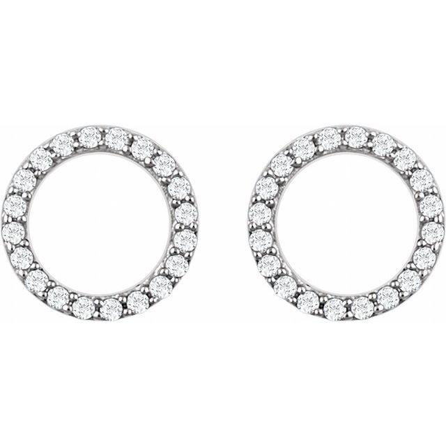 14K White 1/5 CTW Natural Diamond Circle Earrings