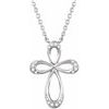 Sterling Silver .10 CTW Diamond Cross 18 inch Necklace Ref. 11590495