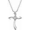 Sterling Silver .03 CTW Diamond Cross 18 inch Necklace Ref. 11590494