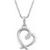 Sterling Silver .05 CTW Diamond Heart 16 18 inch Necklace Ref. 11590493