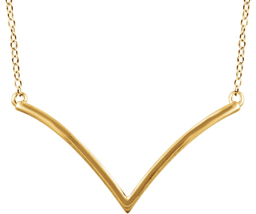 14K Yellow V 16-18" Necklace