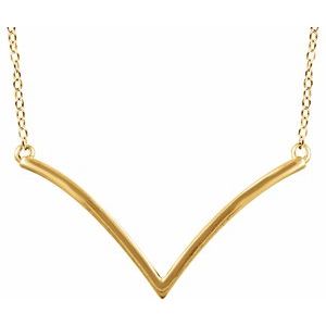 14K Yellow V 16-18" Necklace