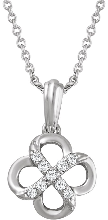 Sterling Silver .08 CTW Natural Diamond 18" Necklace