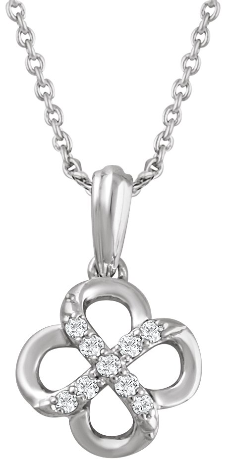 Sterling Silver .08 CTW Natural Diamond 18 Necklace