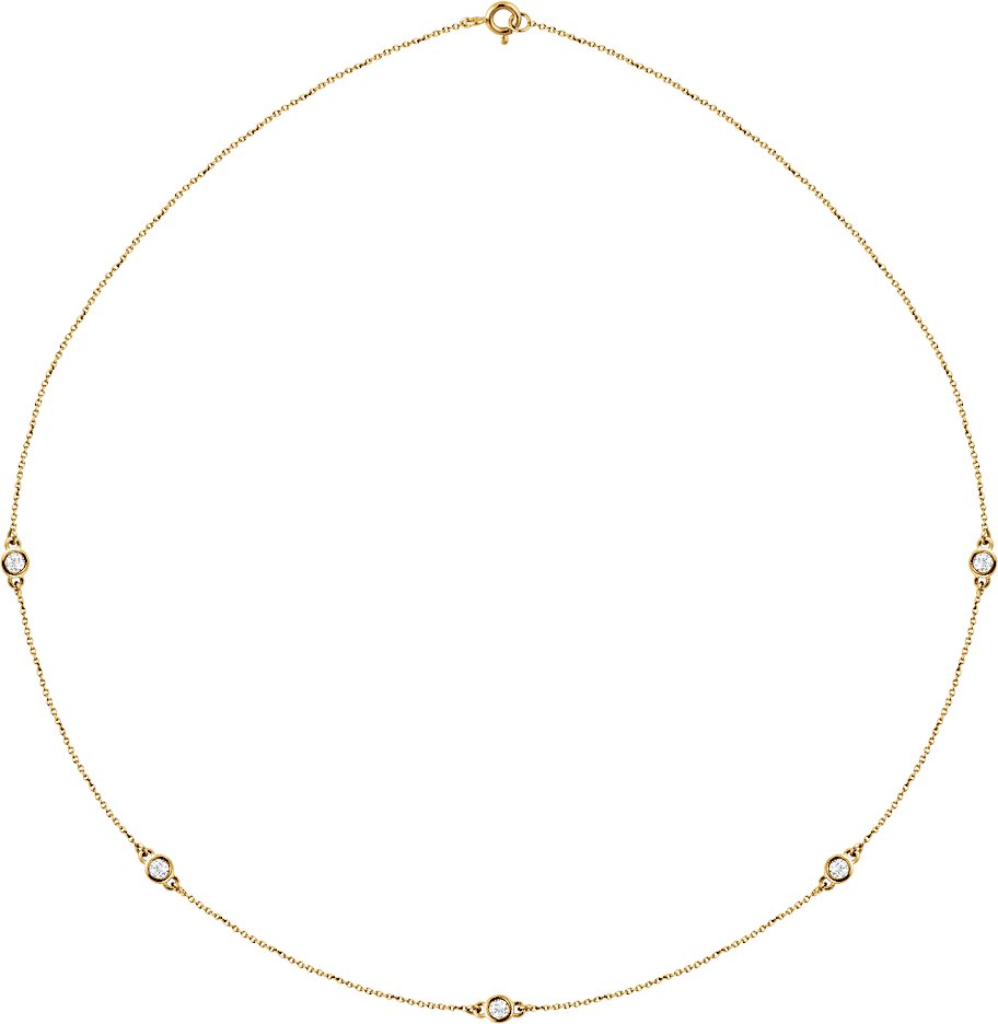 14K Yellow 1/2 CTW Lab-Grown Diamond 5-Station 18" Necklace