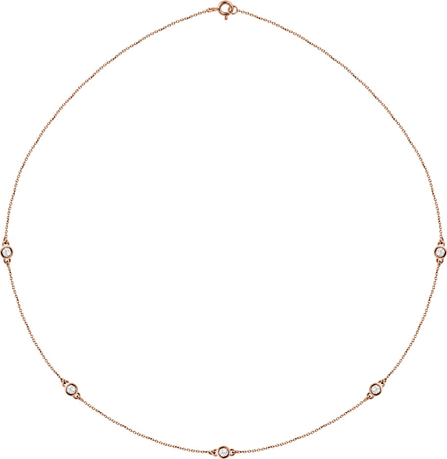 14K Rose 1/2 CTW Natural Diamond 5-Station 18 Necklace