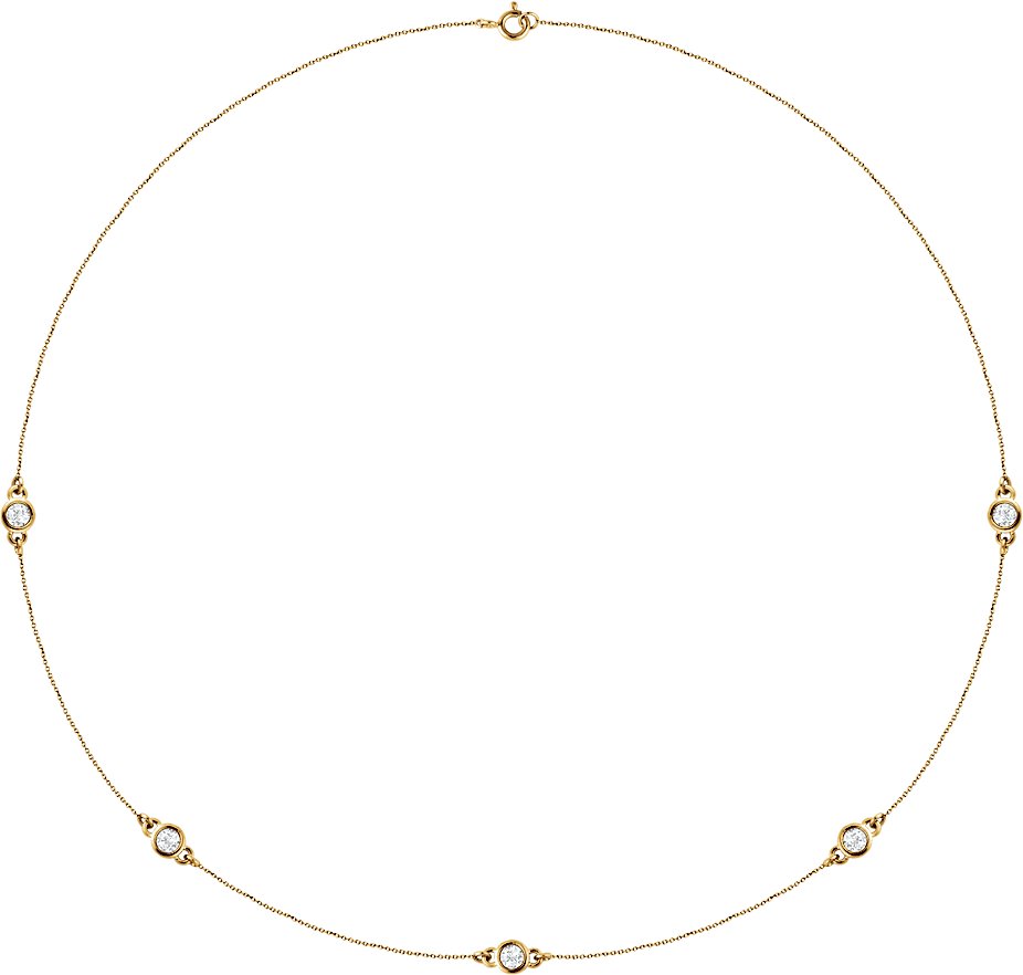 14K Yellow 3/4 CTW Lab-Grown Diamond 5-Station 18" Necklace