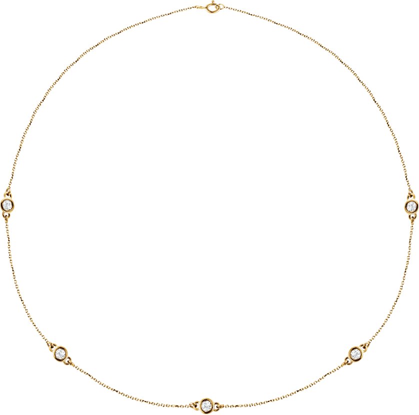 14K Yellow 1 CTW Lab-Grown Diamond 5-Station 18" Necklace