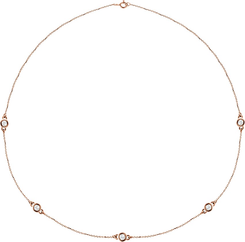 14K Rose 1 CTW Lab Grown Diamond 5 Station 18 inch Necklace Ref. 17058801