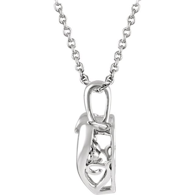 Sterling Silver Mystara® 1/10 CTW Natural Diamond Heart 18