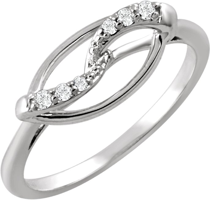 Sterling Silver .08 CTW Diamond Ring