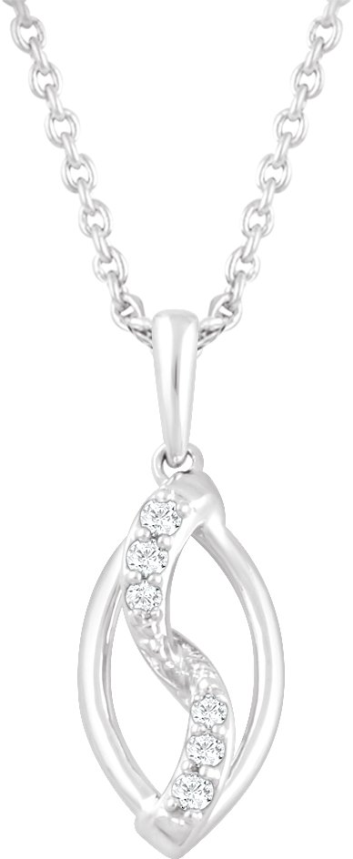 Sterling Silver .08 CTW Natural Diamond 18" Necklace