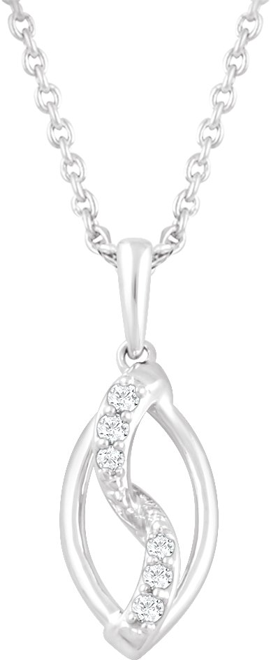 Sterling Silver .08 CTW Diamond 18 inch Necklace Ref. 11590382