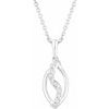 Sterling Silver .08 CTW Diamond 18 inch Necklace Ref. 11590382