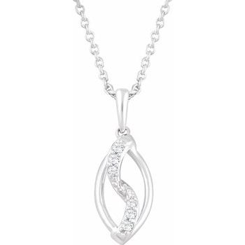 Sterling Silver .08 CTW Diamond 18 inch Necklace Ref. 11590382