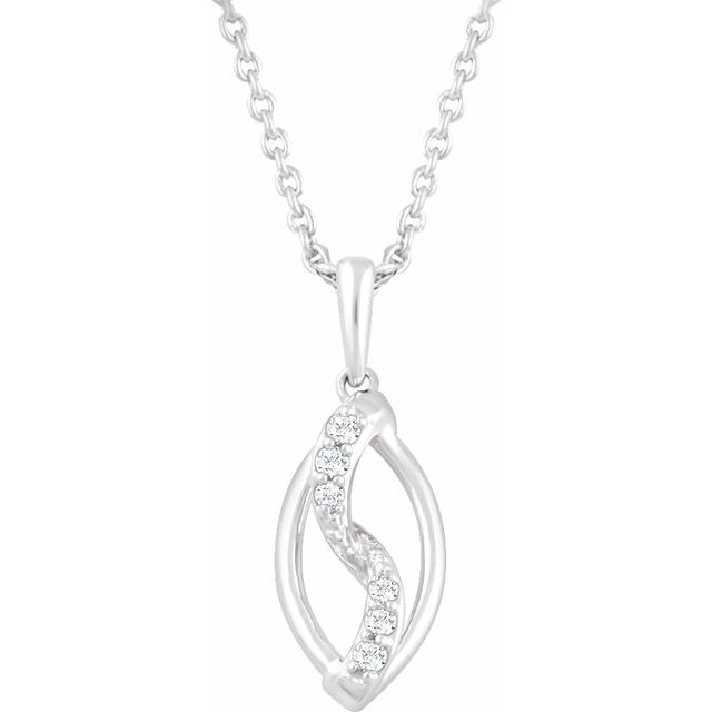 Sterling Silver .08 CTW Natural Diamond 18