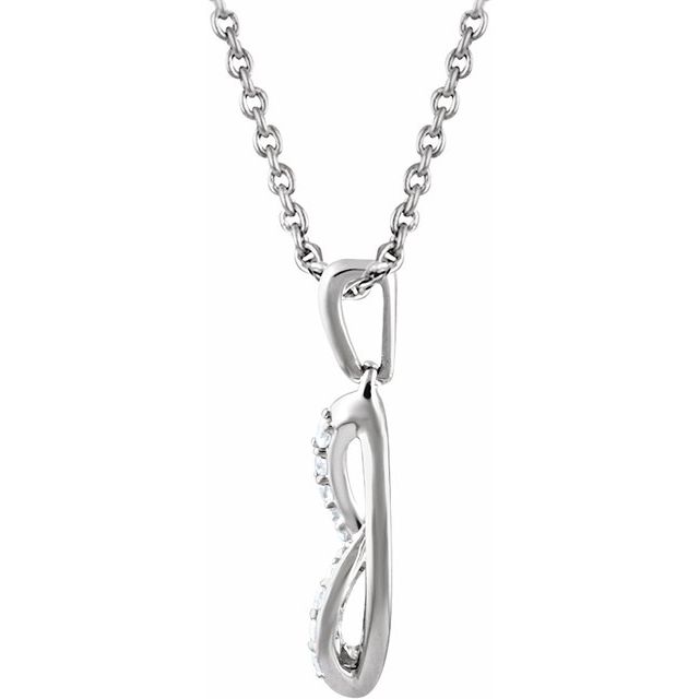 Sterling Silver .08 CTW Natural Diamond 18 Necklace