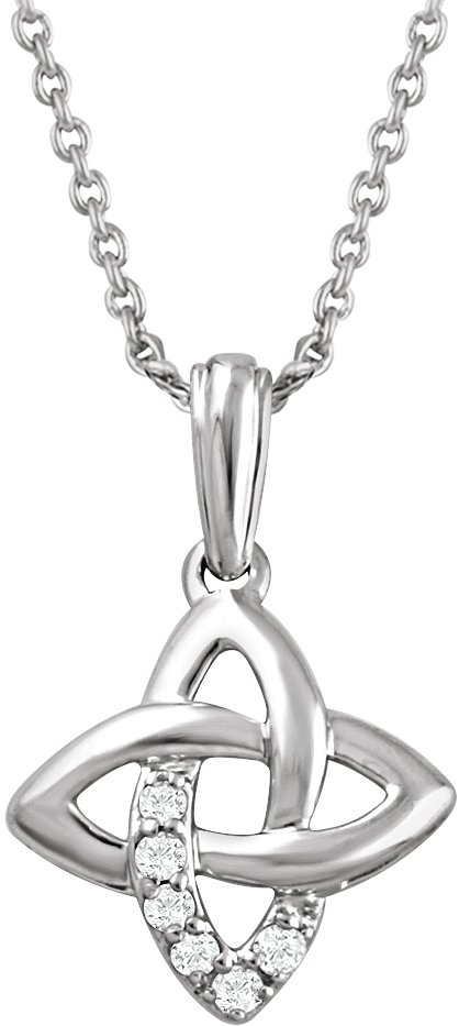 Sterling Silver .06 CTW Natural Diamond 18" Necklace