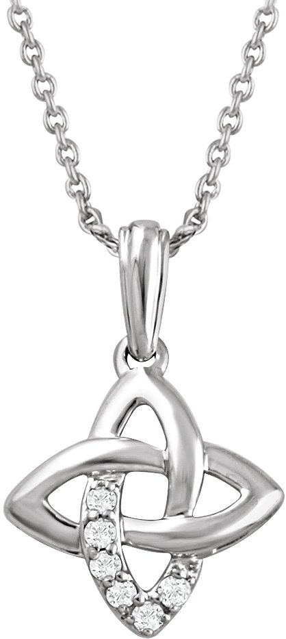 Sterling Silver .06 CTW Natural Diamond 18 Necklace