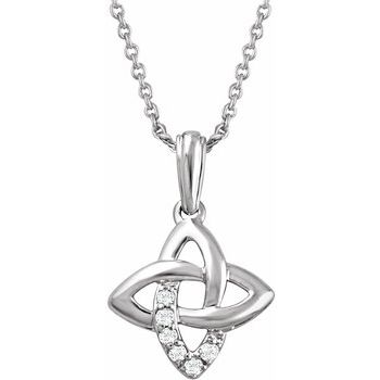 Sterling Silver .06 CTW Diamond 18 inch Necklace Ref. 11590387