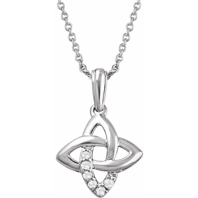 Sterling Silver .06 CTW Natural Diamond 18 Necklace