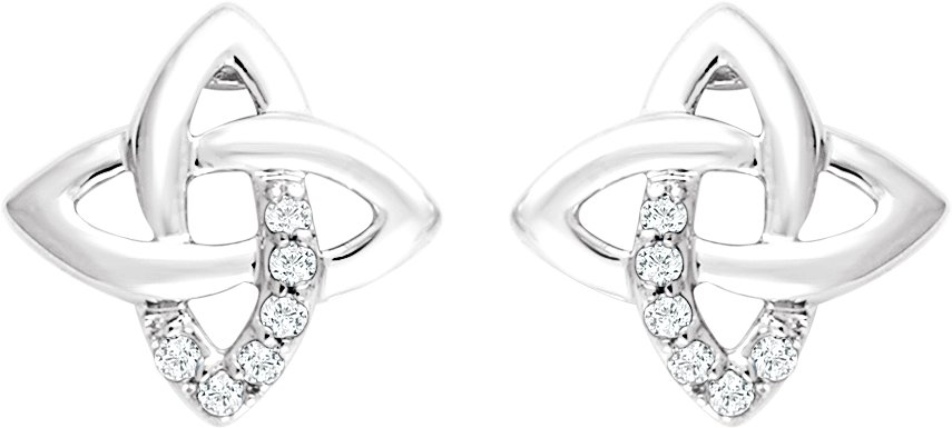 Alternative view of 1/8 CTW Natural Diamond Earrings With Backs – Sterling Silver