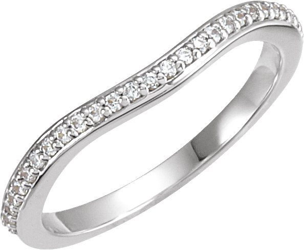 18K White .10 CTW Diamond no.1 Band for 5.5 mm Square Engagement Ring Ref 3154299