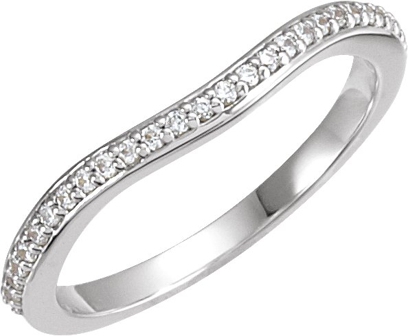 14K White .10 CTW Diamond no.1 Band for 5.5 mm Square Engagement Ring Ref 3125057