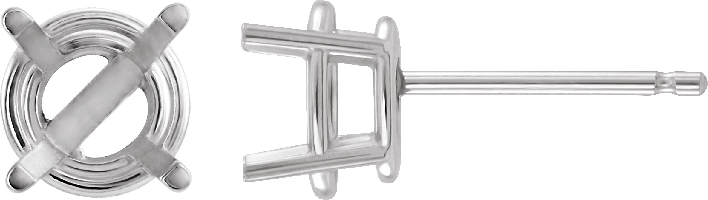 Round 4-Prong Ultra-Lightweight Stud Earring