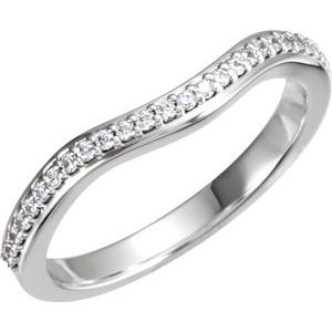 14K White 1/8 CTW Diamond Band for 7.5x5.5 mm Oval Engagement Ring