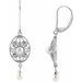 Sterling Silver Freshwater Cultured Pearl & .05 CTW Diamond Earrings
