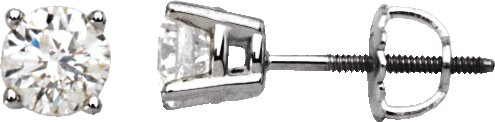 Platinum 3/4 CTW Diamond Stud Earrings