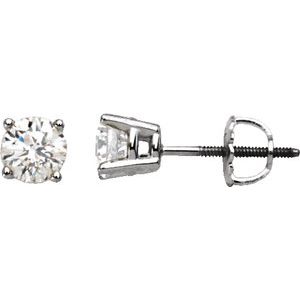 Platinum 1/2 CTW Diamond Stud Earrings