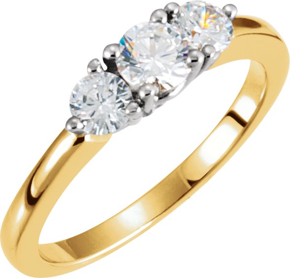 14K Yellow and White .75 CTW Diamond Anniversary Band Ref 255233