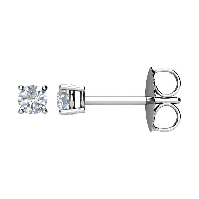 14K White 1/6 CTW Diamond Earrings