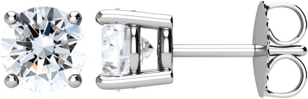 14K White 1 1/2 CTW Natural Diamond Stud Earrings with Friction Post