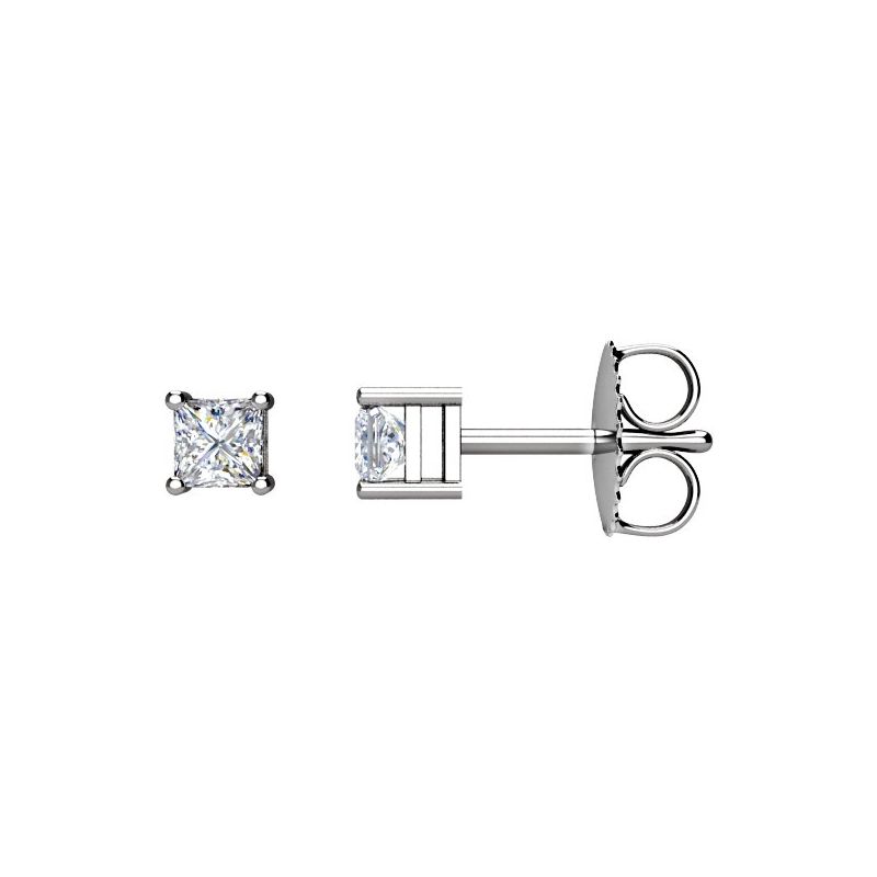 Square 4-Prong Stud Earrings