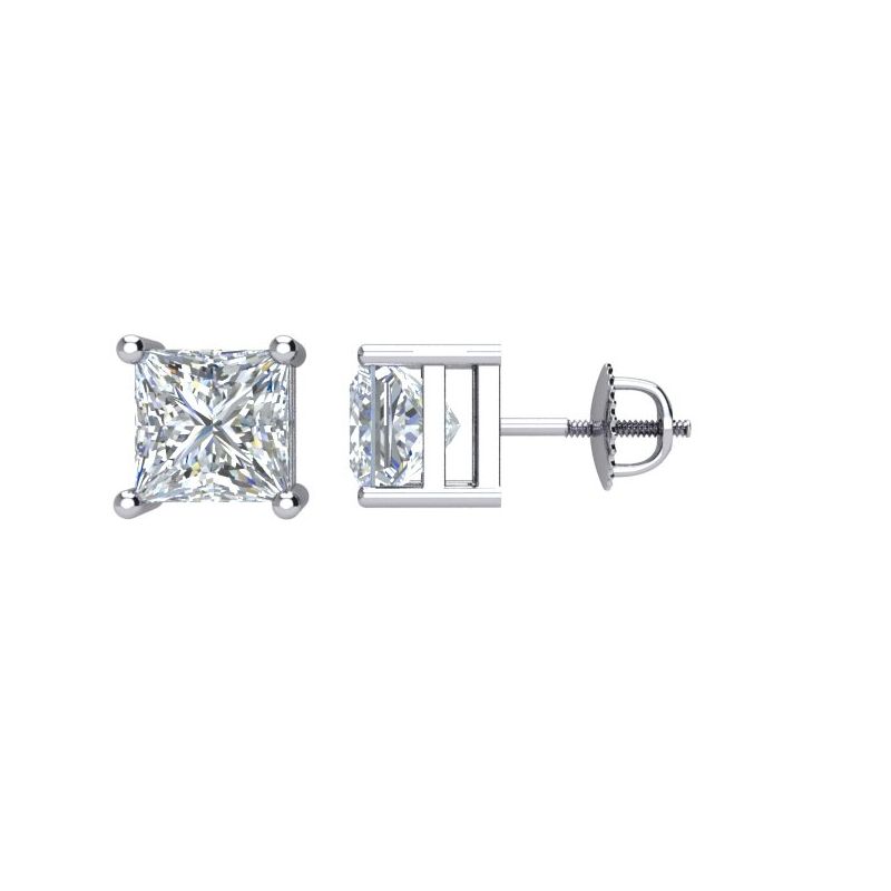 Square 4-Prong Stud Earrings
