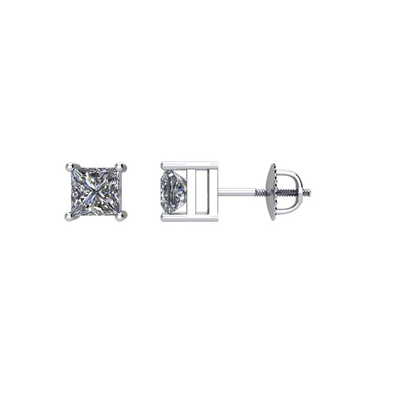 Square 4-Prong Stud Earrings