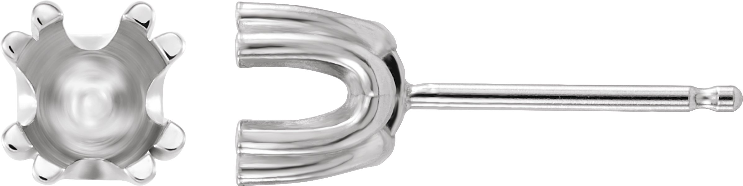 Round U-Prong Stud Earrings