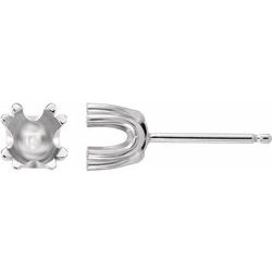 Round Twin-Prong Earring Mounting