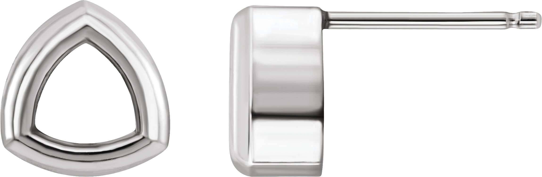 Trillion Back-Set Bezel Earring Mounting