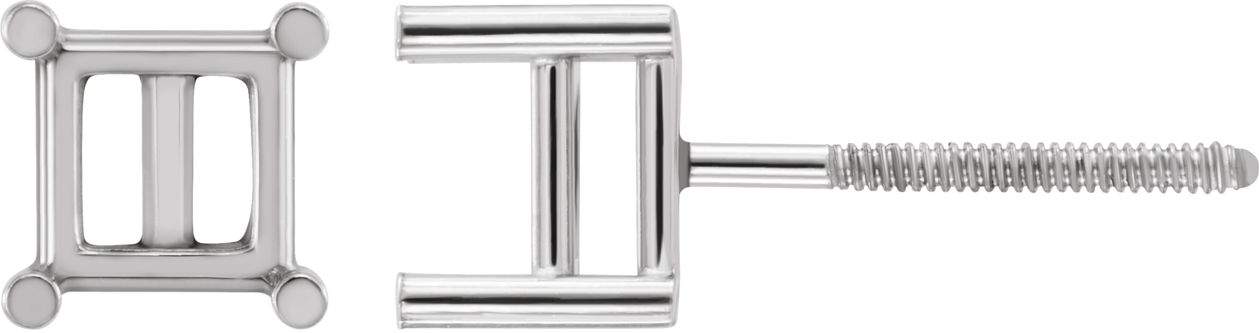 Square 4-Prong Stud Earrings