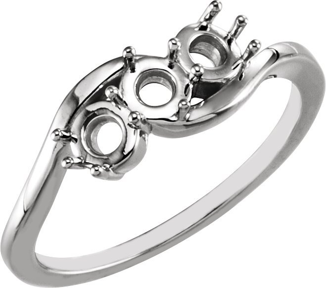 Round Three-Stone Ring Mounting
