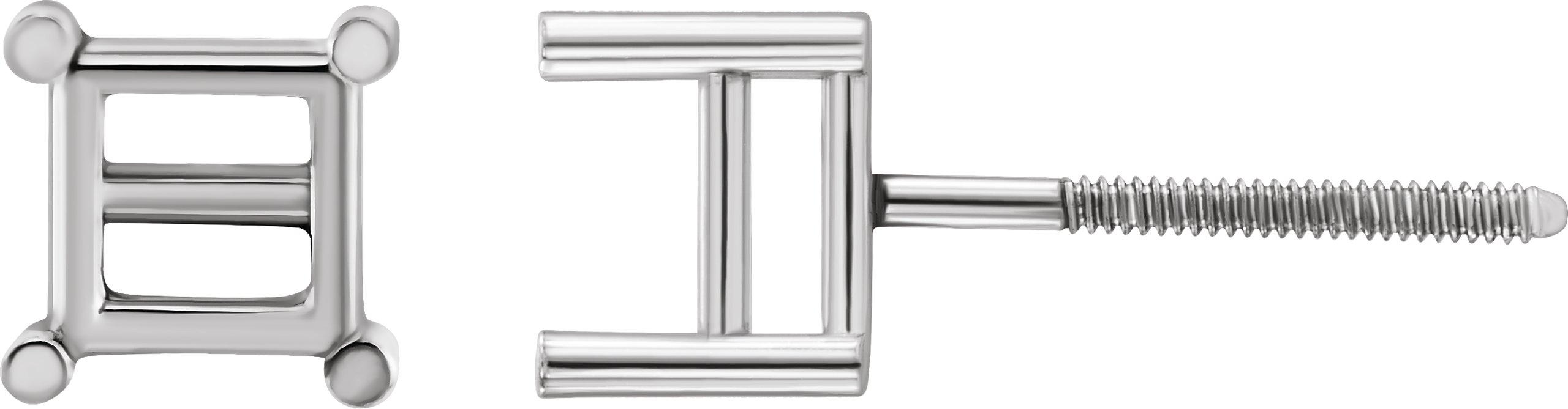 Square 4-Prong Stud Earrings