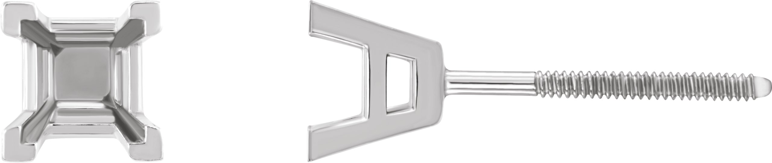 Square V-End Stud Earrings